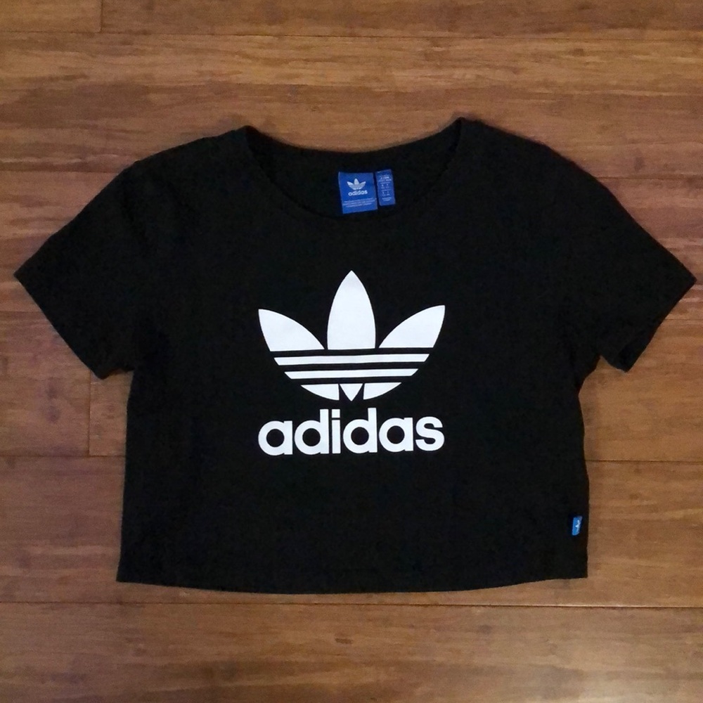 Black cropped Adidas T-shirt